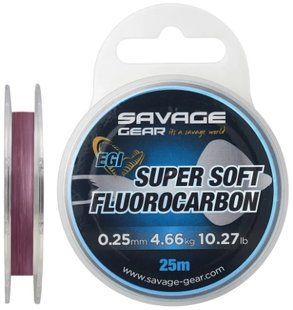 Флюорокарбон Savage Gear Super Soft EGI 25m 0.29mm 6.03kg Pink