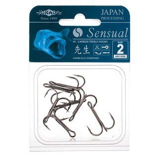 Гачок-трійник Mikado Sensual Treble Hook №2 / 0 50шт. (Black nickel)