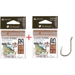 Набір гачків Mikado Sensual Classic №12 та №14 (вушко) 2x10шт. (bronze)