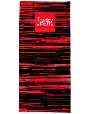 Бафф - защита лица/шеи/головы Lucky John BANDANA BRS (PL,черный / красный / полоска) / AM-6512